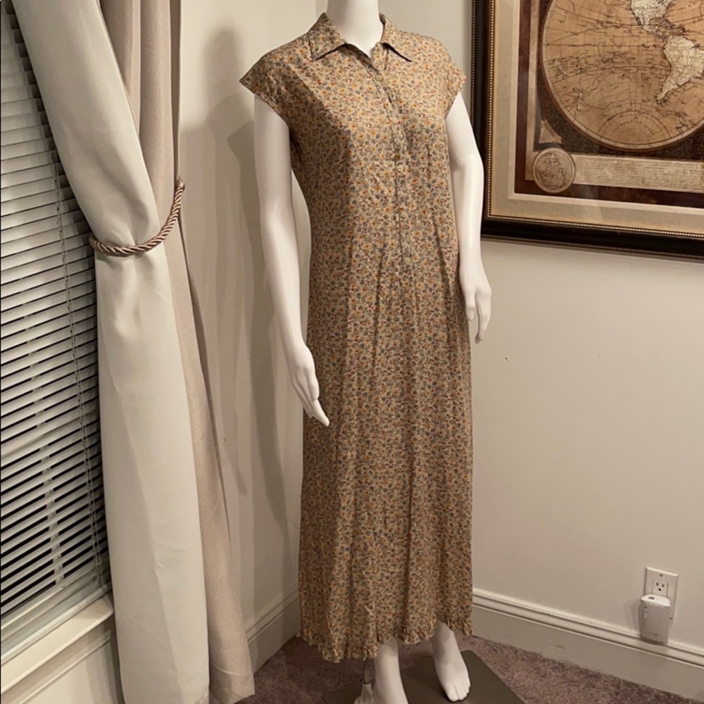 LIZ CLAIBORNE MAXI  SLEEVELESS SMALL PRINT 6 P